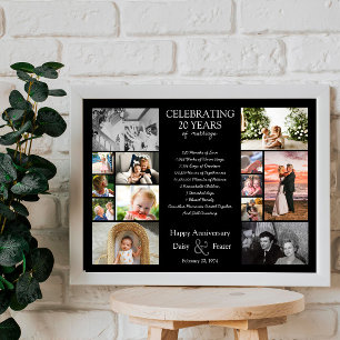 Poster Colagem de fotos de 20 anos de aniversário de casa