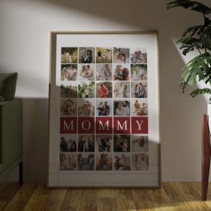 Poster Colagem de Fotos de 30 Imagens para Mamãe Lembranç