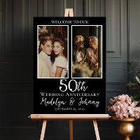 Colagem de fotos de 50 anos de casamento bem-vinda