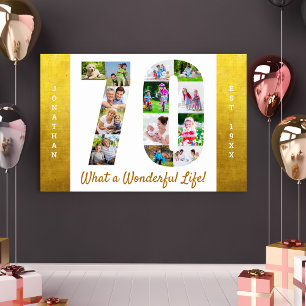 Poster Colagem de Fotos de Aniversário de 70 anos com Bor