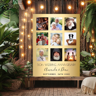 Poster Colagem de fotos de aniversário de casamento de 50