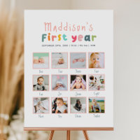 Colagem de Fotos de Aniversário do Primeiro Ano Mi