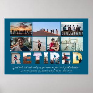 Poster Colagem de Fotos de Aposentação do Chefe de Colabo