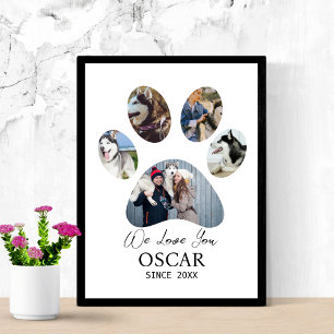 Poster Colagem de Fotos de Cachorro Memorial de Animal de
