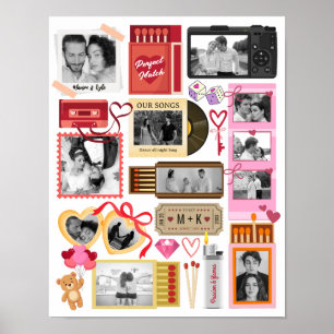 Poster Colagem de Fotos de Casal Perfeito Caixa de Fósfor