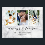 Pôster Colagem de Fotos de Casamento de cinzas Sempre e P<br><div class="desc">Linda colagem de fotos de casamento com três de suas fotos,  dentro,  quadros brancos finos em um impressão de cinza. Sempre e para sempre escrito em um maravilhoso roteiro de caligrafia de cinzas escuras. Personalize com três fotos de casamento,  seus nomes e data de casamento!</div>