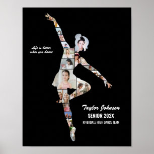Poster Colagem de Fotos de Dança de Balé Personalizada Ba