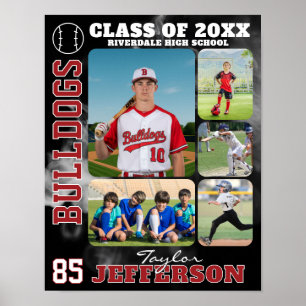Poster Colagem de Fotos de Equipe de Beisebol do Ensino M