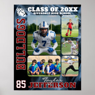 Poster Colagem de Fotos de Esportes de Escola de Futebol