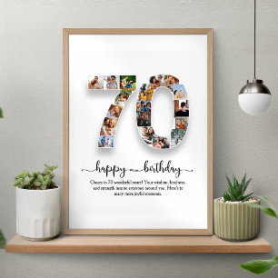 Poster Colagem de Fotos de Feliz Aniversário Personalizad
