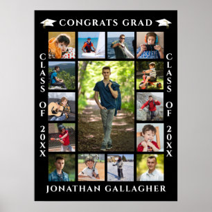 Poster Colagem de Fotos de Formatura 15 Parabéns Graduado