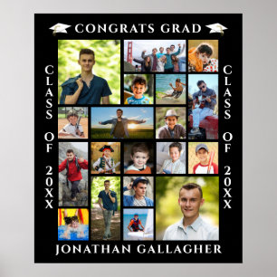 Poster Colagem de Fotos de Formatura 19 Parabéns Graduado