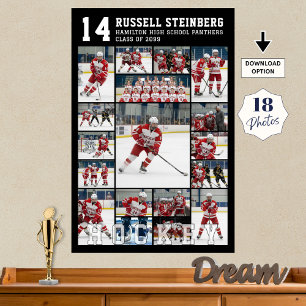 Poster Colagem de Fotos de Formatura de Hockey 18