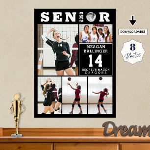 Poster Colagem de Fotos de Formatura de Volei Senior 5