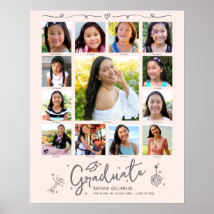 Poster Colagem de Fotos de Formatura do Ensino Fundamenta
