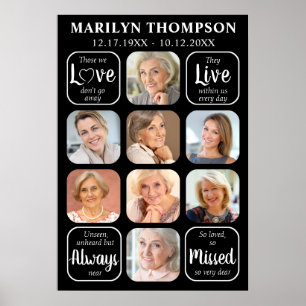 Poster Colagem de Fotos de Funeral 8 Citação Memorial