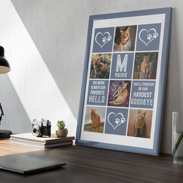 Poster Colagem de Fotos de Memorial de Gato de Estimação (Criador carregado)