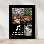 Poster Colagem de Fotos de Música da Orquestra de Bandas<br><div class="desc">Esta banda de design de imagem de marchagem personalizada ou de orquestra apresenta as suas fotografias carregadas, notas musicais e duas linhas de texto personalizado. Adicione o nome do músico, a banda ou o nome da orquestra ou qualquer texto que você queira. Mude a cor de fundo para corresponder às...</div>