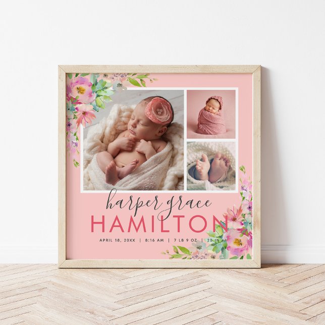 Poster Colagem de Fotos de Nascentes de Garden Baby Girl  (Criador carregado)