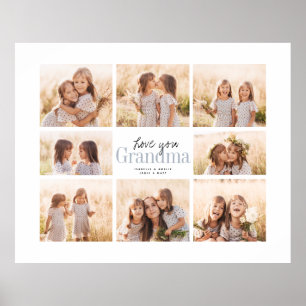 Poster Colagem de Fotos de Netos Vovó Com Amor Personali
