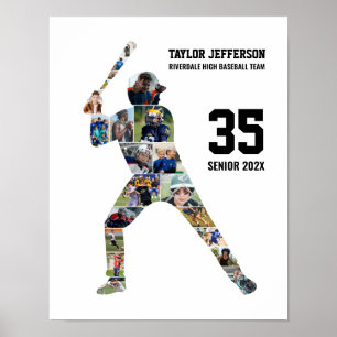 Poster Colagem de Fotos de Time de Beisebol Sênior Person