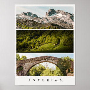 Poster Colagem de fotos de viagem de Astúrias Vistas e pa