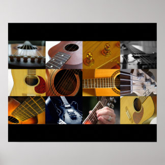 Pôster Colagem de Fotos de Violão