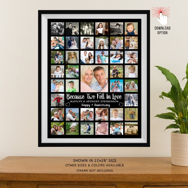 Poster Colagem de Fotos do Aniversário 41 Texto e Cor Per (Criador carregado)