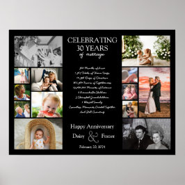 Poster Colagem de fotos do aniversário de 30 anos de casa