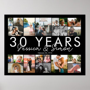Poster Colagem de fotos do aniversário de 30 anos de casa