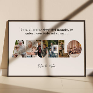 Poster Colagem de Fotos do Avô Espanhol para o Dia dos Pa