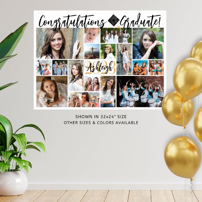 Poster Colagem de Fotos do Formando de Script Moderno 17 (Criador carregado)