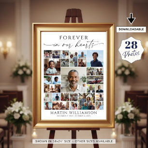 Poster Colagem de Fotos do Funeral Para Sempre em Nossos 