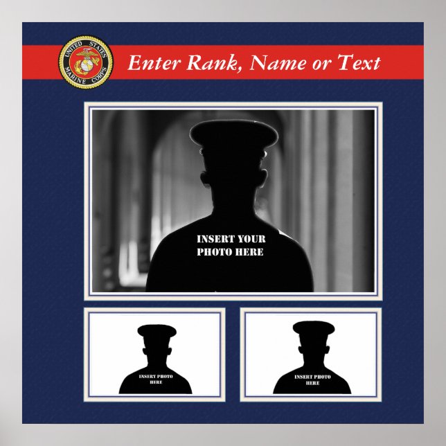 Pôster Colagem de Fotos do Marine Corps (Frente)