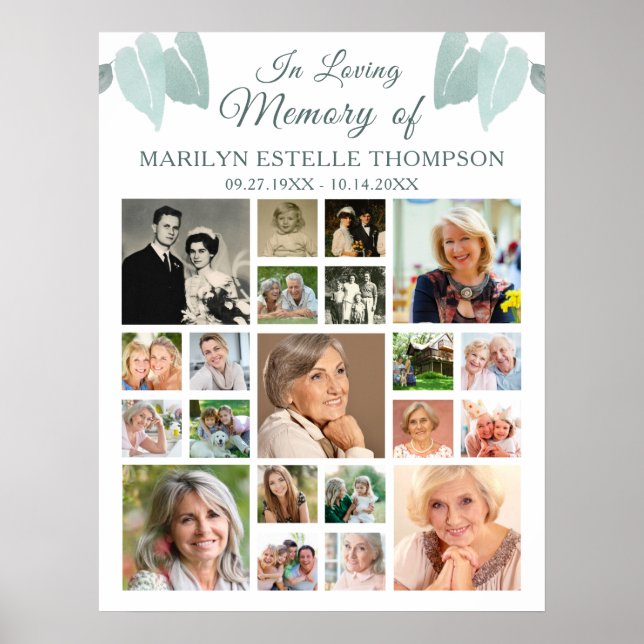 Poster Colagem de Fotos do Memorial 21 Botânico Coração F (Frente)