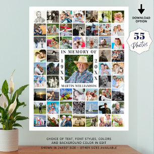 Poster Colagem de Fotos do Memorial 55 Em Memória