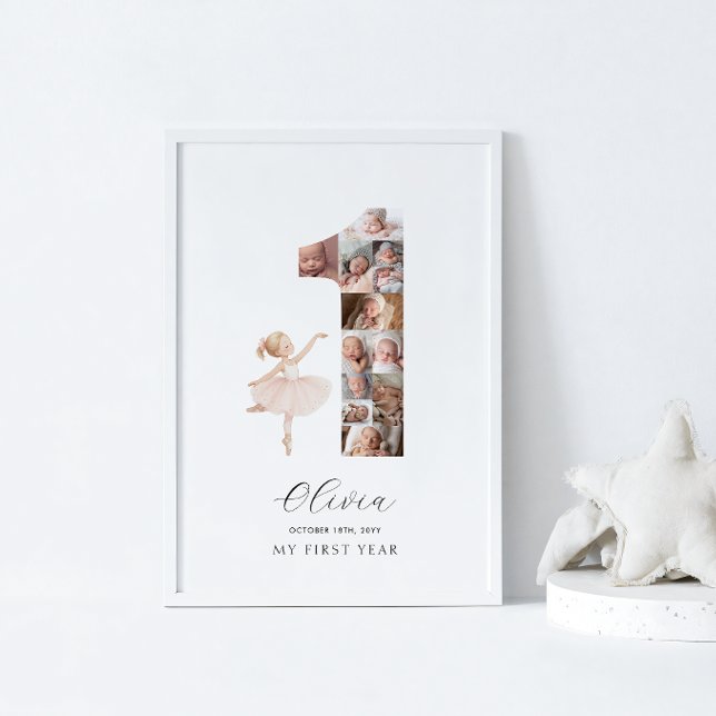 Poster Colagem de Fotos do primeiro aniversario Feliz Bal (Criador carregado)