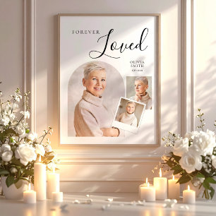 Poster Colagem de Fotos Elegante de Funeral Memorial para