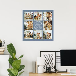 Poster Colagem de Fotos Elegante Moderna Dusty Blue Keeps