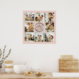 Poster Colagem de Fotos Elegante Moderna Escamoteia Pink