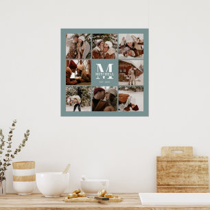 Poster Colagem de Fotos Elegante Moderna Sage Green Keeps