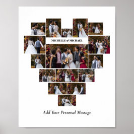 Poster Colagem de Fotos em Coração Personalizado