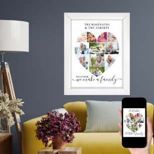 Poster Colagem de Fotos em Coração Personalizado com 11 F