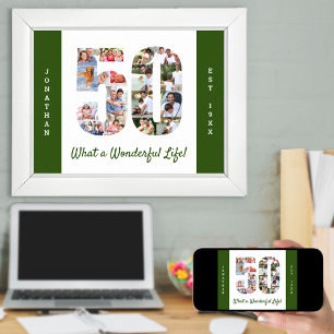 Poster Colagem de Fotos em Forma Número 50 para 50º Anive