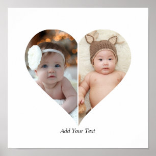 Poster Colagem de Fotos em Formato Coração 2