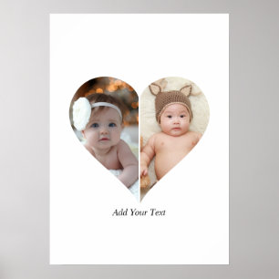 Poster Colagem de Fotos em Formato Coração 2