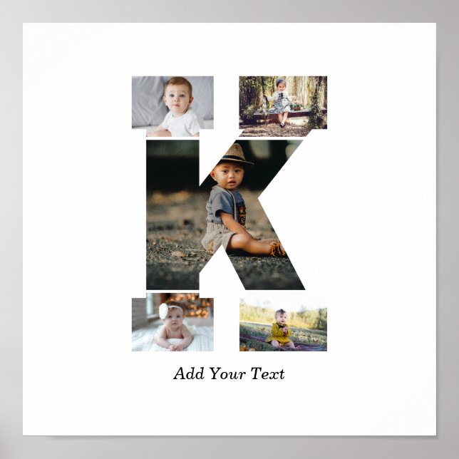 Poster Colagem de Fotos em Preto e Branco K (Frente)
