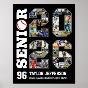 Poster Colagem de Fotos Esportivas da Equipe de Beisebol