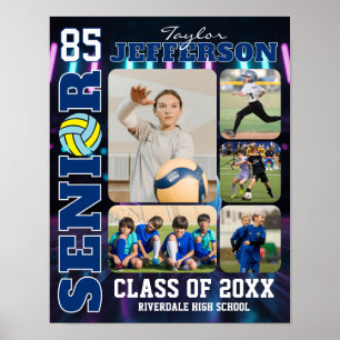 Poster Colagem de Fotos Esportivas da Equipe de Volei da