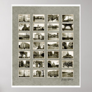 Pôster Colagem de Fotos Francesa